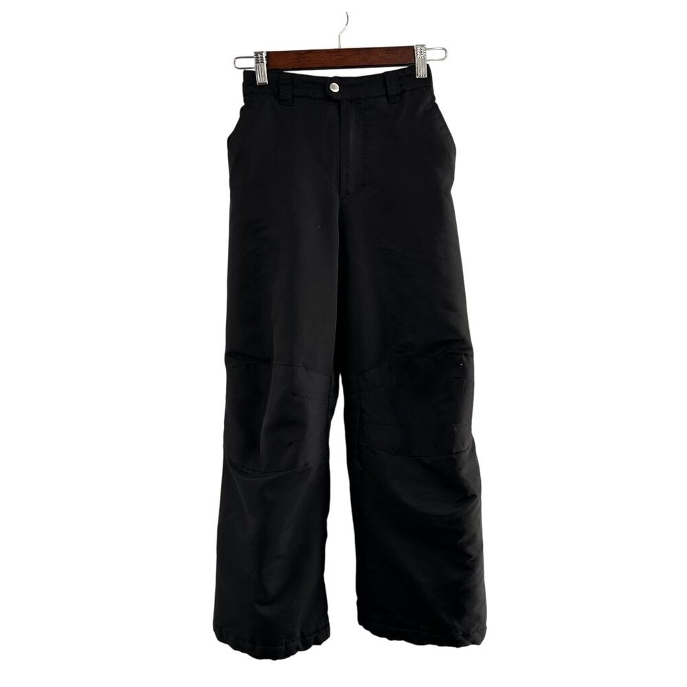 Faded Glory Black Insulated‎ Snow Pants Elastic Waist Reinforced Knee L (10-12)
